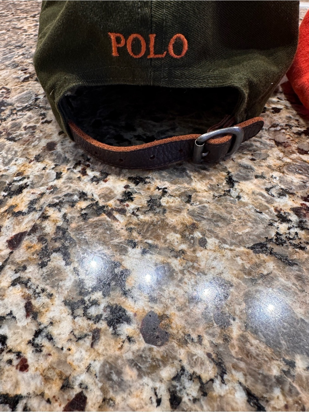 (2) Ralph Lauren Baseball Caps Olive Green & Orange Cotton - Picture 5 of 12